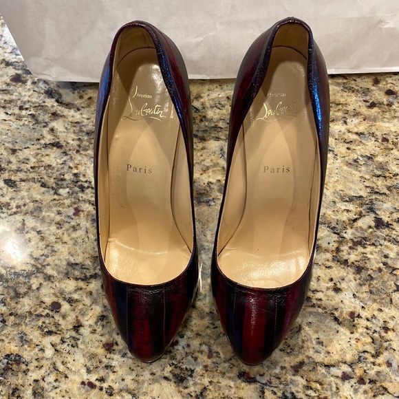 Christian Louboutin Stilettos! Burgundy/Black. Size 40. Gorgeous! - Picture 3 of 14